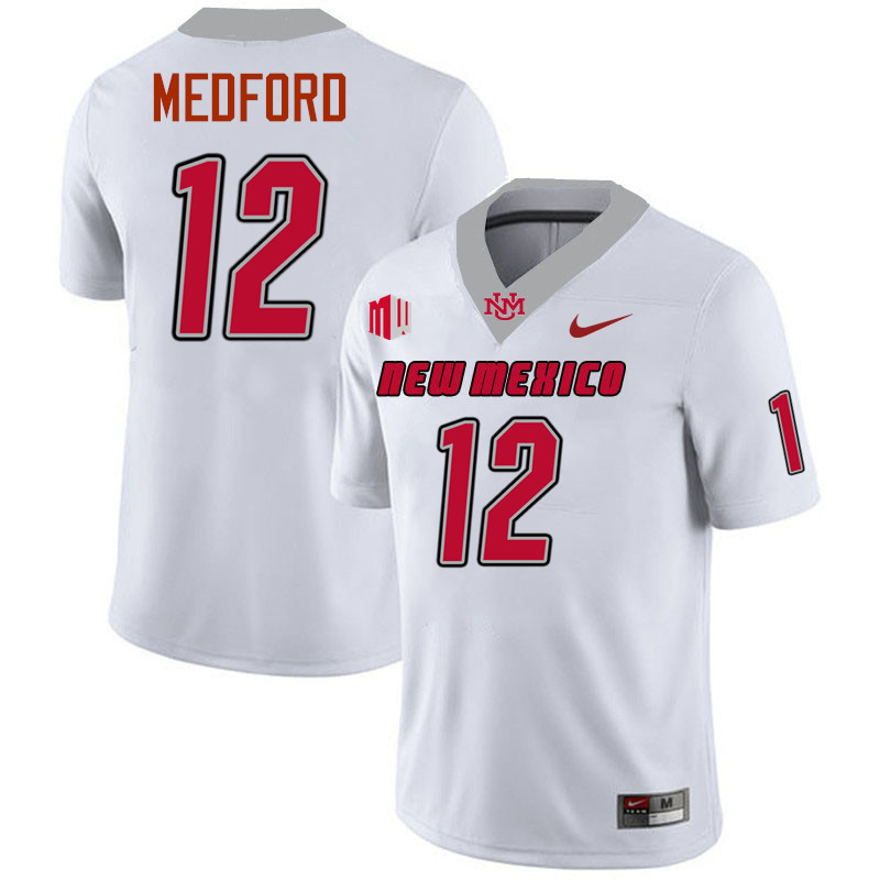 Caleb Medford UNM Lobos Jersey,New Mexico Lobos Football Jersey,Uniforms-White